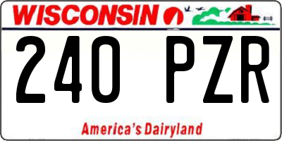 WI license plate 240PZR