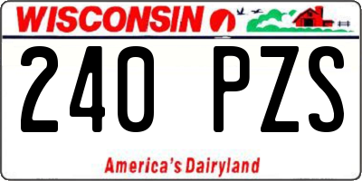 WI license plate 240PZS