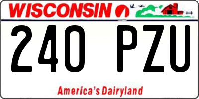 WI license plate 240PZU