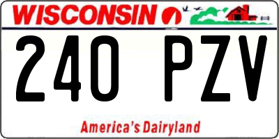 WI license plate 240PZV