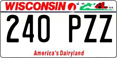 WI license plate 240PZZ