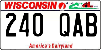 WI license plate 240QAB