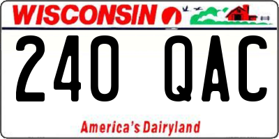 WI license plate 240QAC
