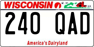 WI license plate 240QAD