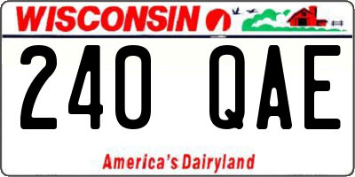 WI license plate 240QAE