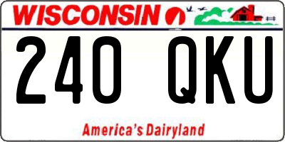 WI license plate 240QKU