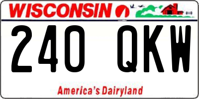 WI license plate 240QKW