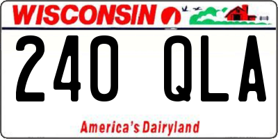 WI license plate 240QLA
