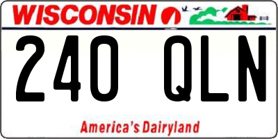 WI license plate 240QLN