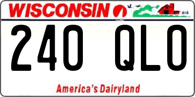 WI license plate 240QLO