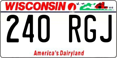 WI license plate 240RGJ
