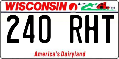 WI license plate 240RHT
