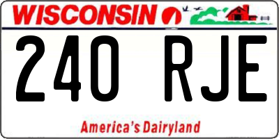 WI license plate 240RJE