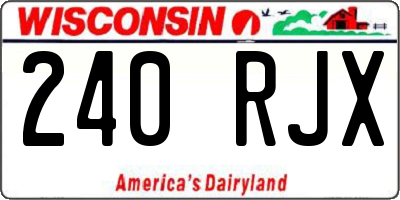WI license plate 240RJX