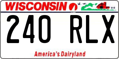 WI license plate 240RLX