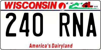 WI license plate 240RNA