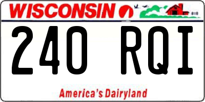WI license plate 240RQI