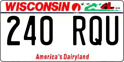 WI license plate 240RQU