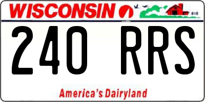 WI license plate 240RRS