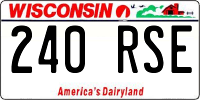 WI license plate 240RSE