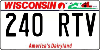 WI license plate 240RTV