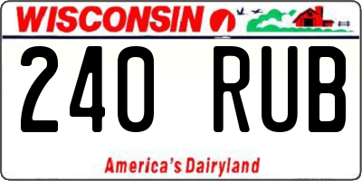 WI license plate 240RUB