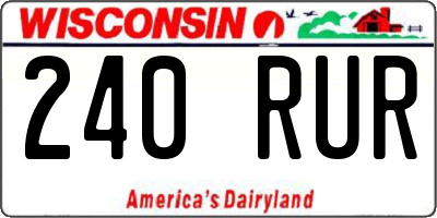 WI license plate 240RUR