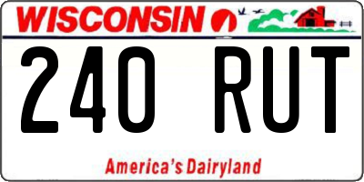 WI license plate 240RUT
