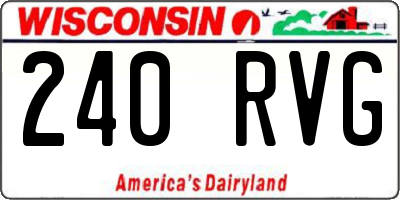 WI license plate 240RVG
