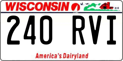 WI license plate 240RVI