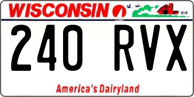 WI license plate 240RVX