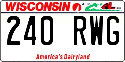 WI license plate 240RWG