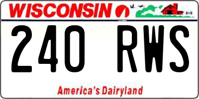 WI license plate 240RWS