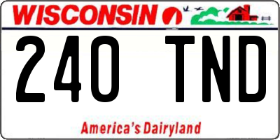 WI license plate 240TND
