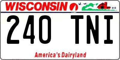 WI license plate 240TNI