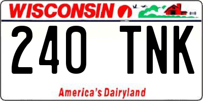 WI license plate 240TNK