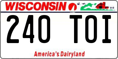 WI license plate 240TOI