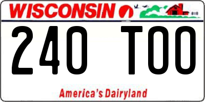WI license plate 240TOO