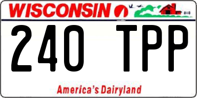 WI license plate 240TPP