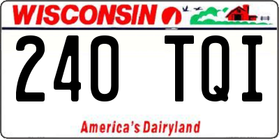 WI license plate 240TQI