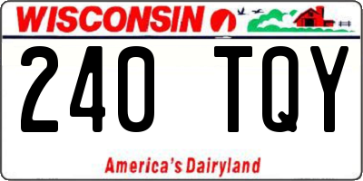 WI license plate 240TQY