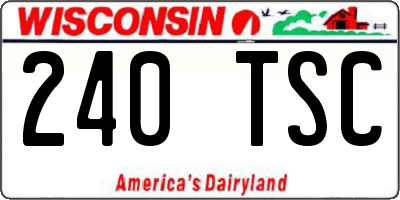 WI license plate 240TSC