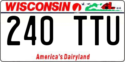 WI license plate 240TTU