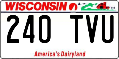 WI license plate 240TVU