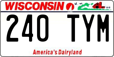 WI license plate 240TYM