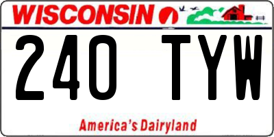 WI license plate 240TYW