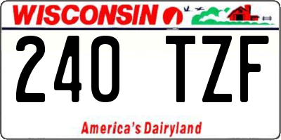 WI license plate 240TZF