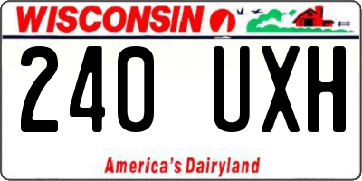 WI license plate 240UXH