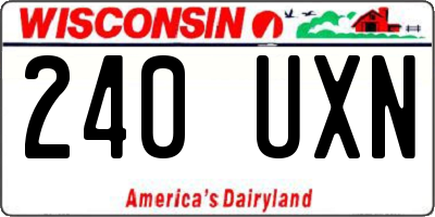 WI license plate 240UXN