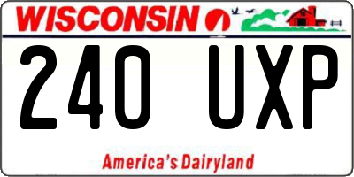 WI license plate 240UXP